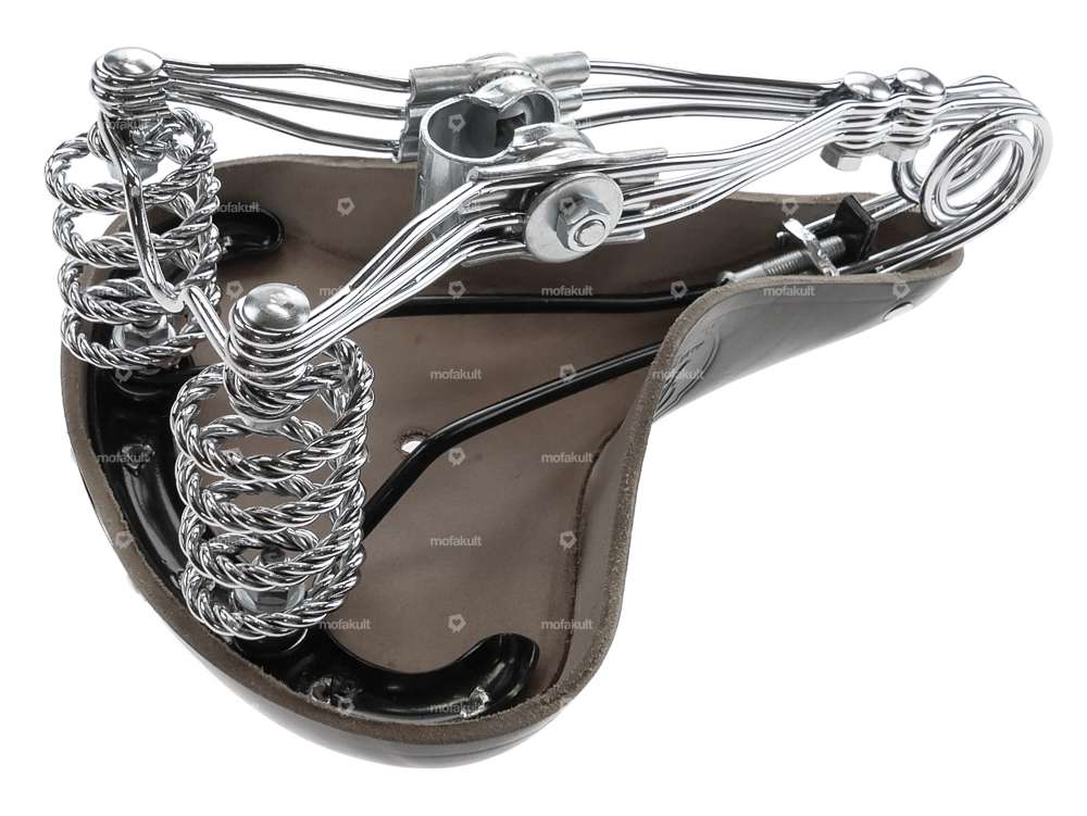 Tabor sella in pelle a molla tornita nera Carousel Image 6