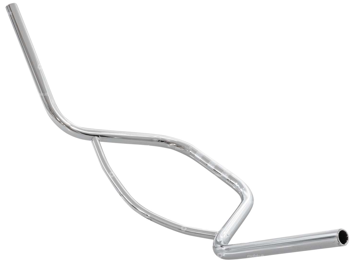 Piastra forcella del manubrio 22 cm curva con puntone cromato Carousel Image 2