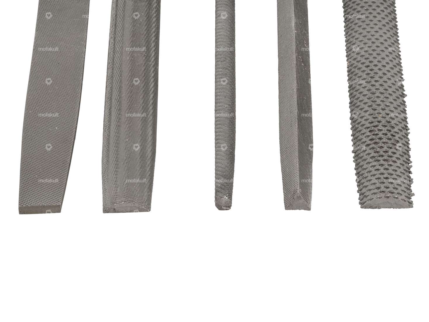 Set di lime (rotonde, semitonde, triangolari e piatte) 5 pezzi. Carousel Image 2