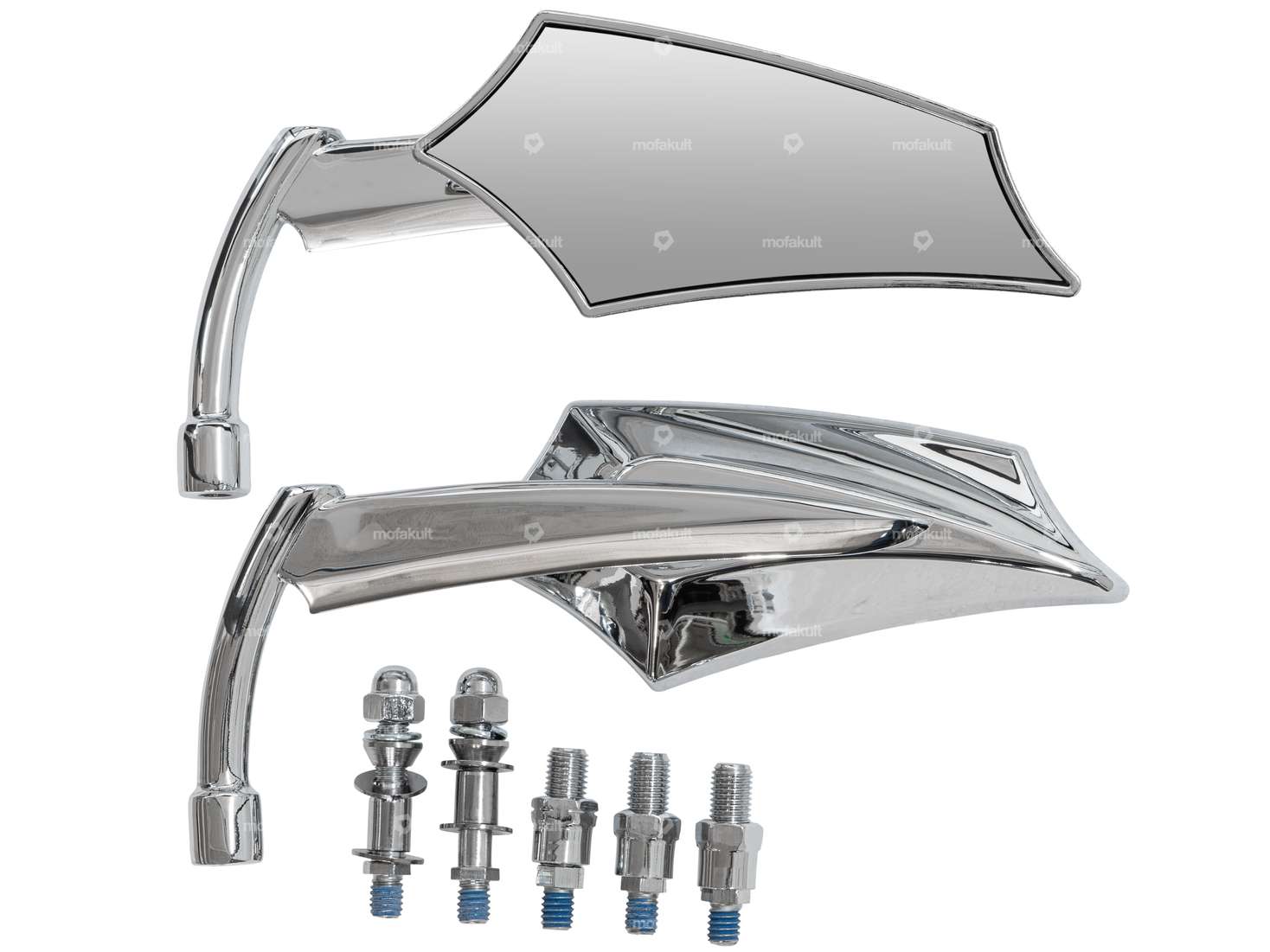 Set di specchietti "Future" destro e sinistro cromati Carousel Image 1