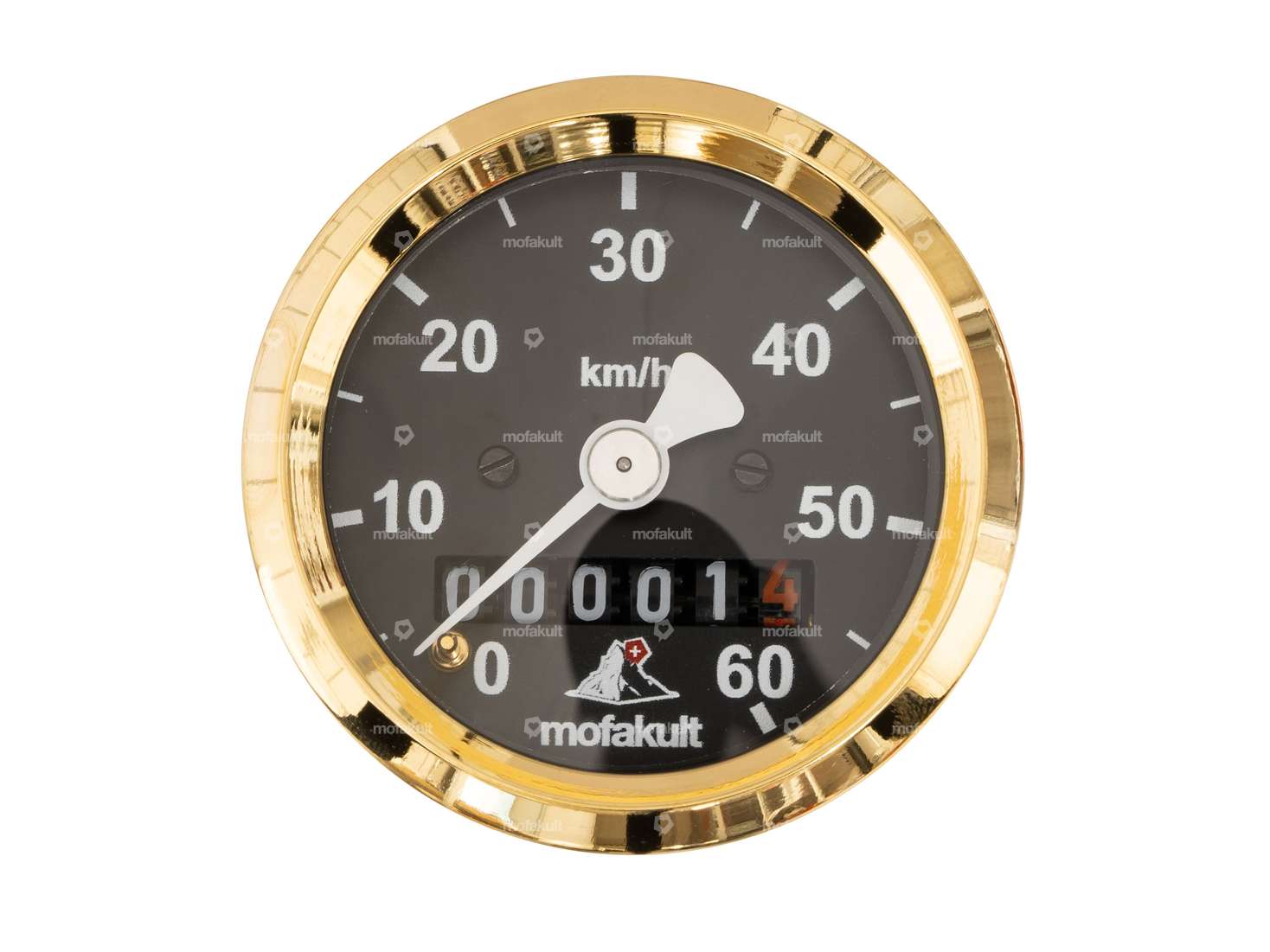 66HEROES speedometer 60 km/h Ø 48 mm "mofakult" black Gold Edition Carousel Image 2