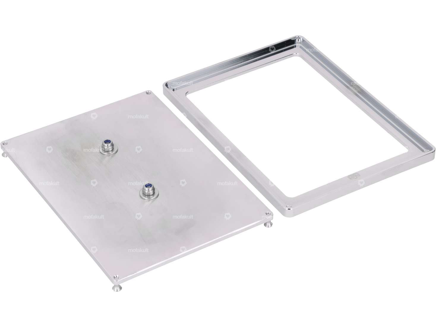 66HEROES Cornice portanumero cromata personalizzata (versione CH) Carousel Image 3