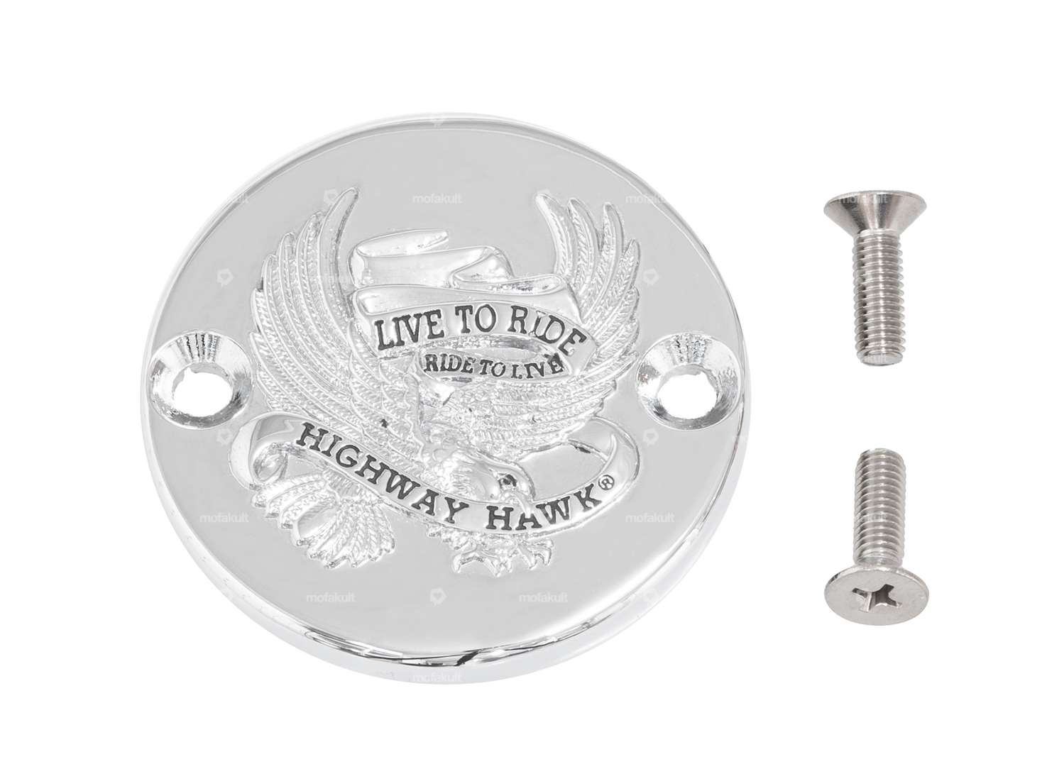 Emblema "Live to Ride" cromato Carousel Image 1