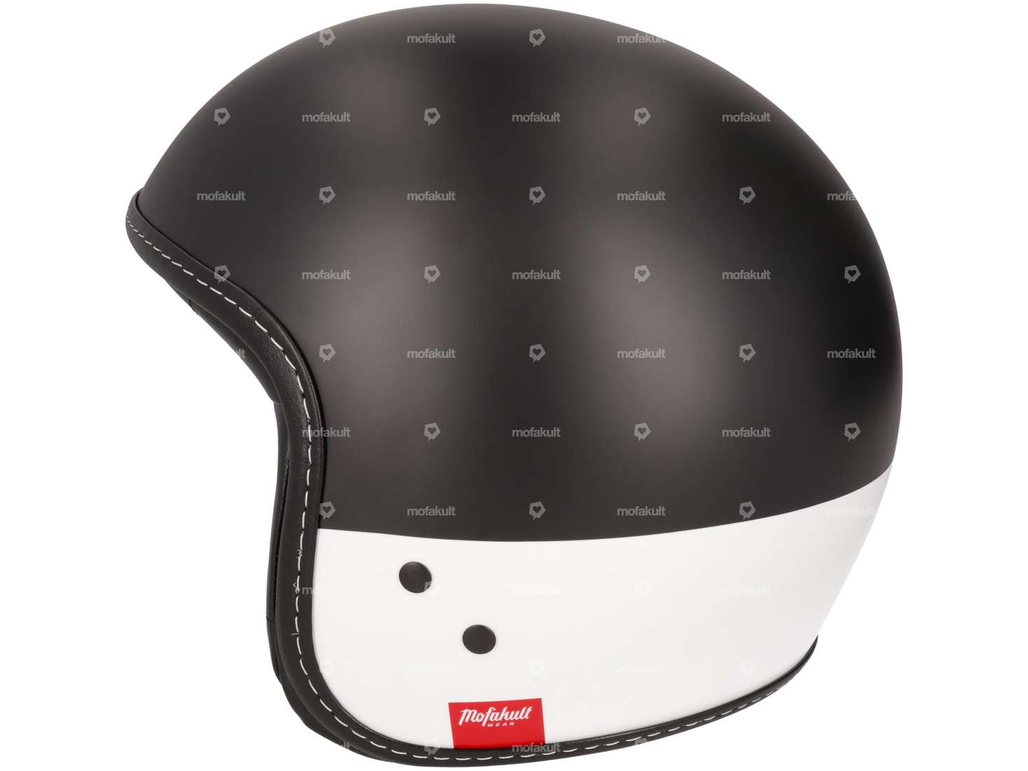 Mofakultwear casco jet "Kult" bianco / nero Carousel Image 2
