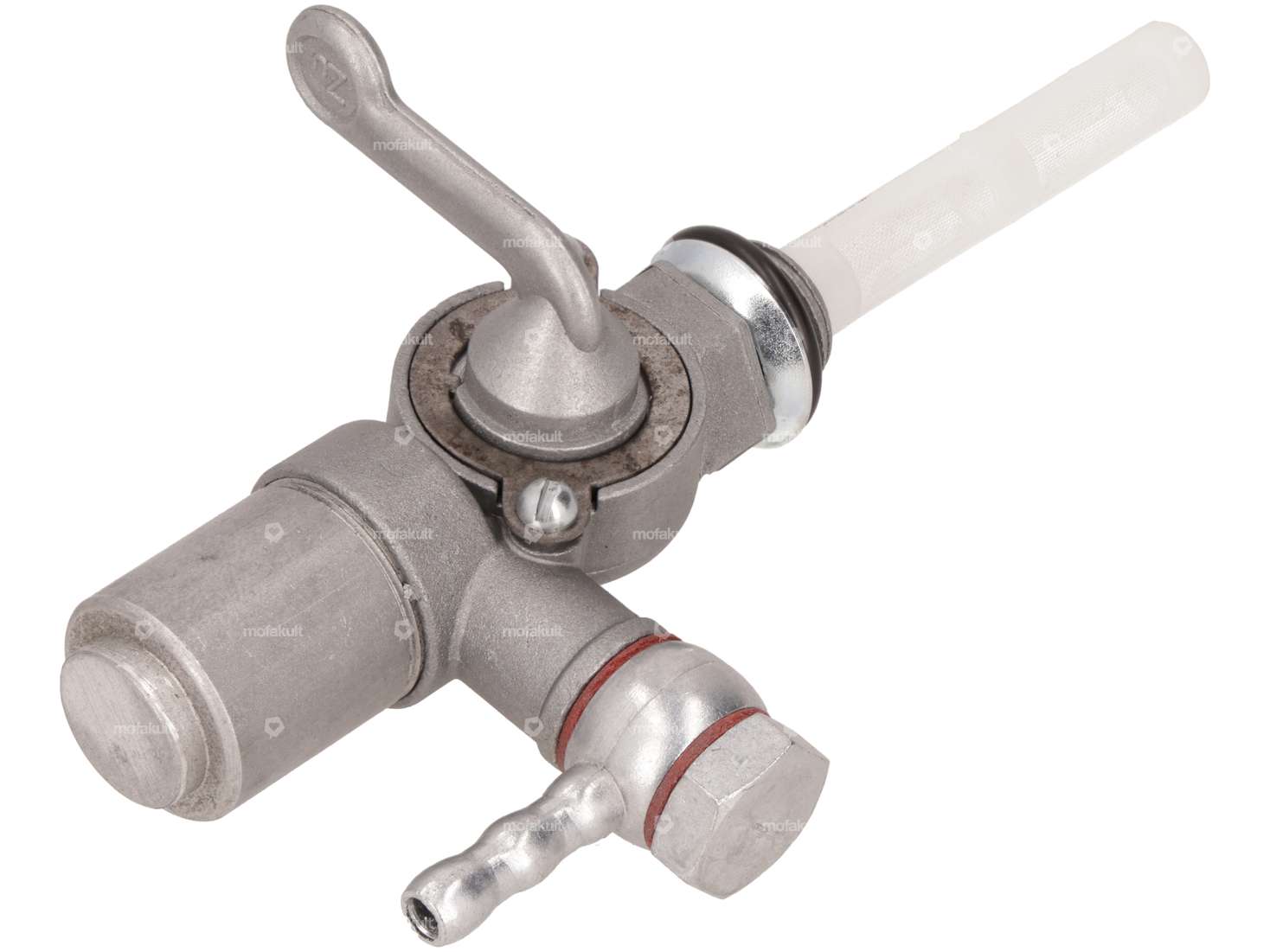 OMG Benzinhahn senkrecht M14x1.5 (zum einschrauben) unten abgehend Filterkammer Metall Carousel Image 2