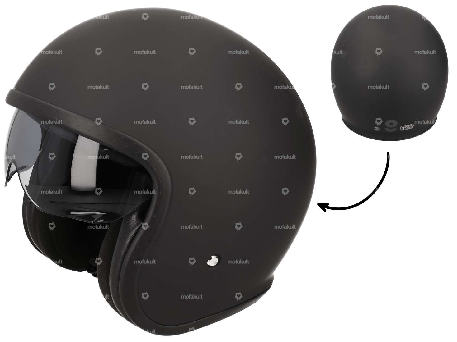 casco jet gms "Ride" nero opaco Carousel Image 1