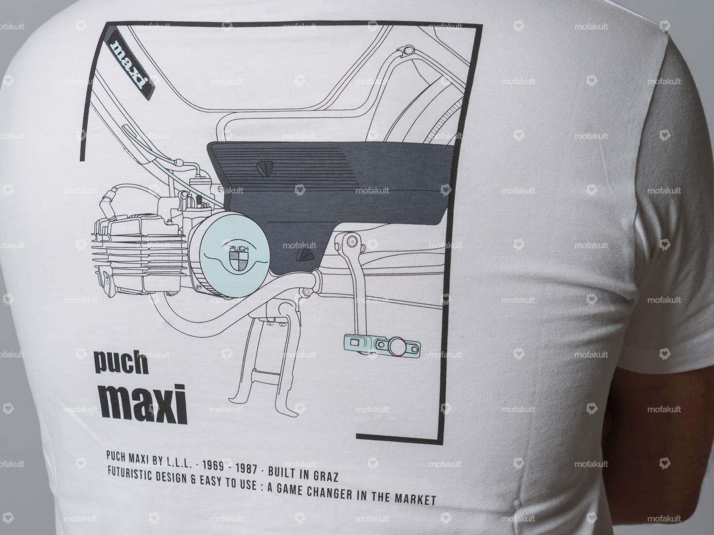 KULTWEAR Maglietta "Puch" bianca Carousel Image 3