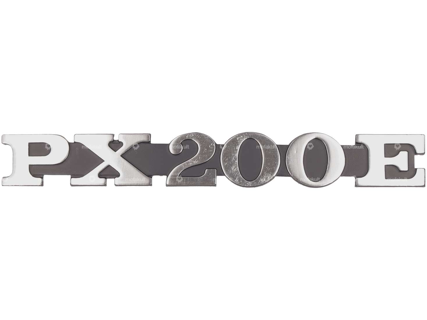 Stemma RMS copertura laterale sinistra "PX 200 E" alluminio | Vespa PX200 Carousel Image 1