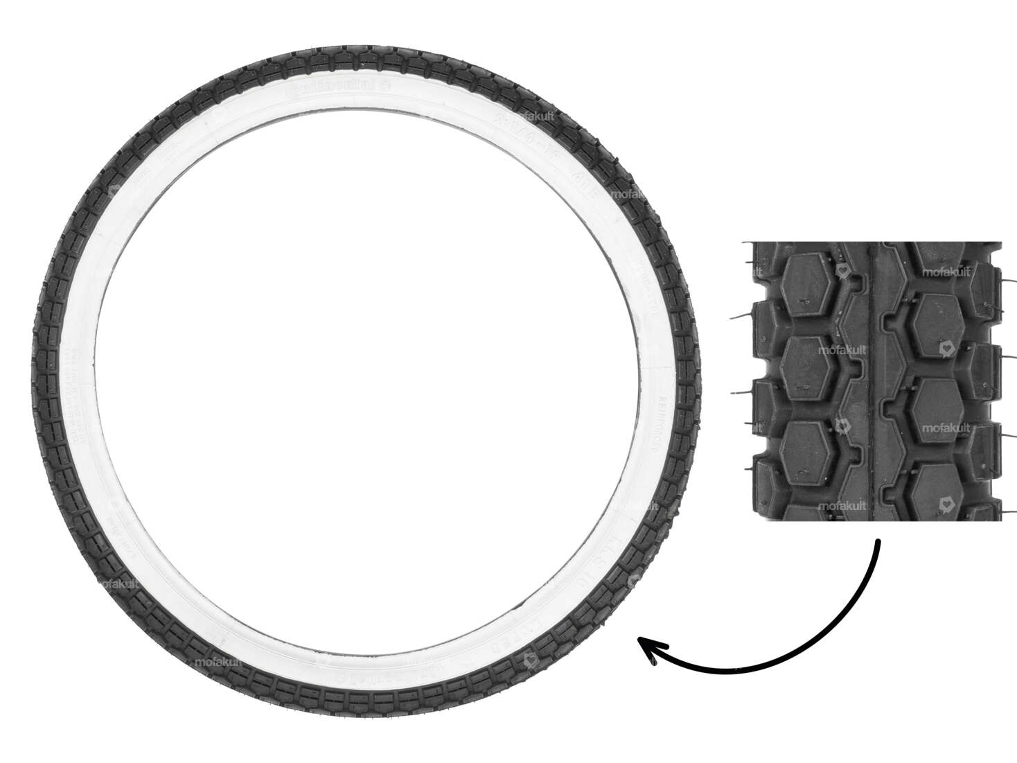 Pneumatico Continental 2,75 x 17" KKS 10 Allround a pareti bianche Carousel Image 1