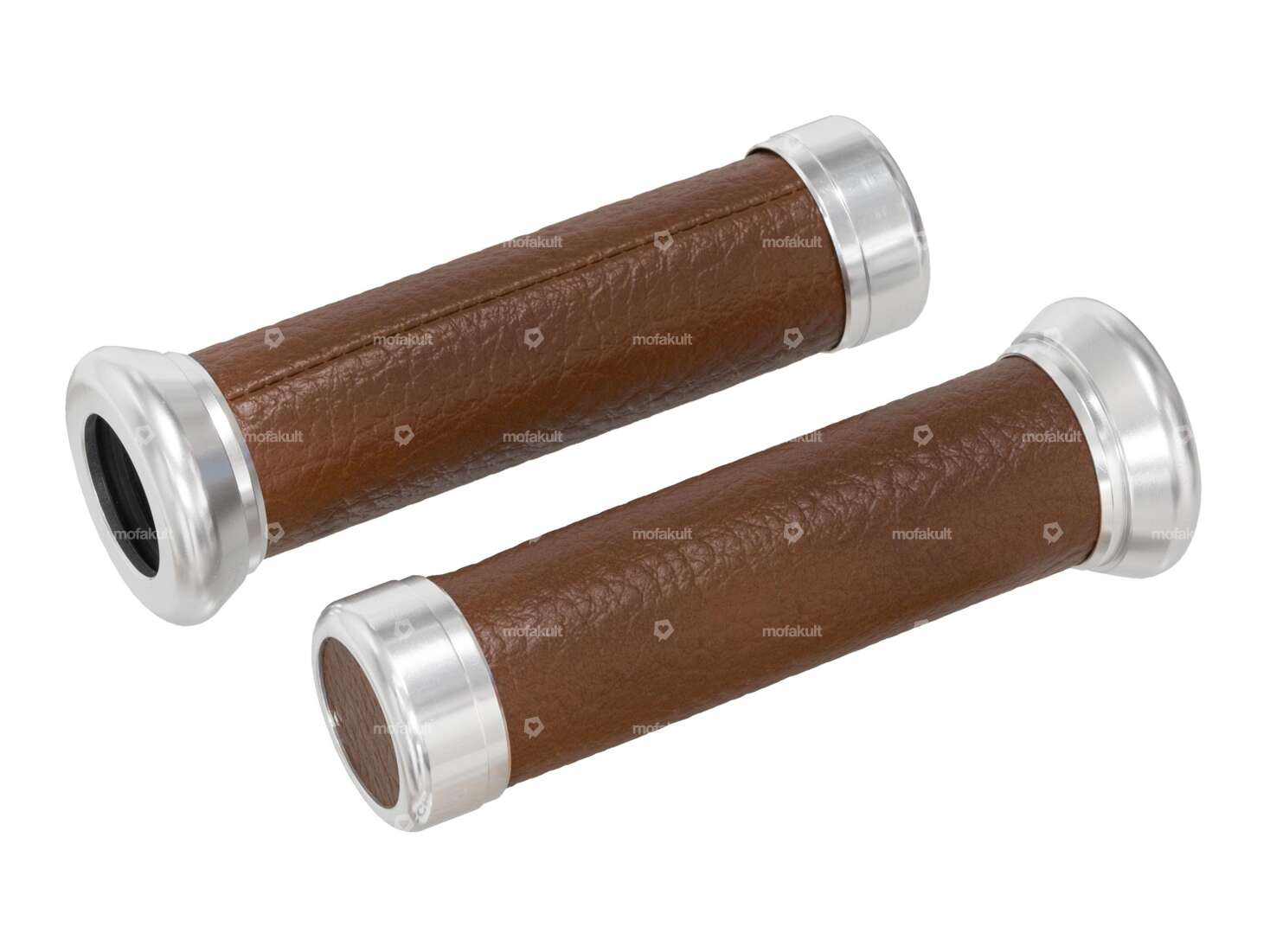 Maniglie GPO in pelle alluminio automatico marrone scuro Carousel Image 1