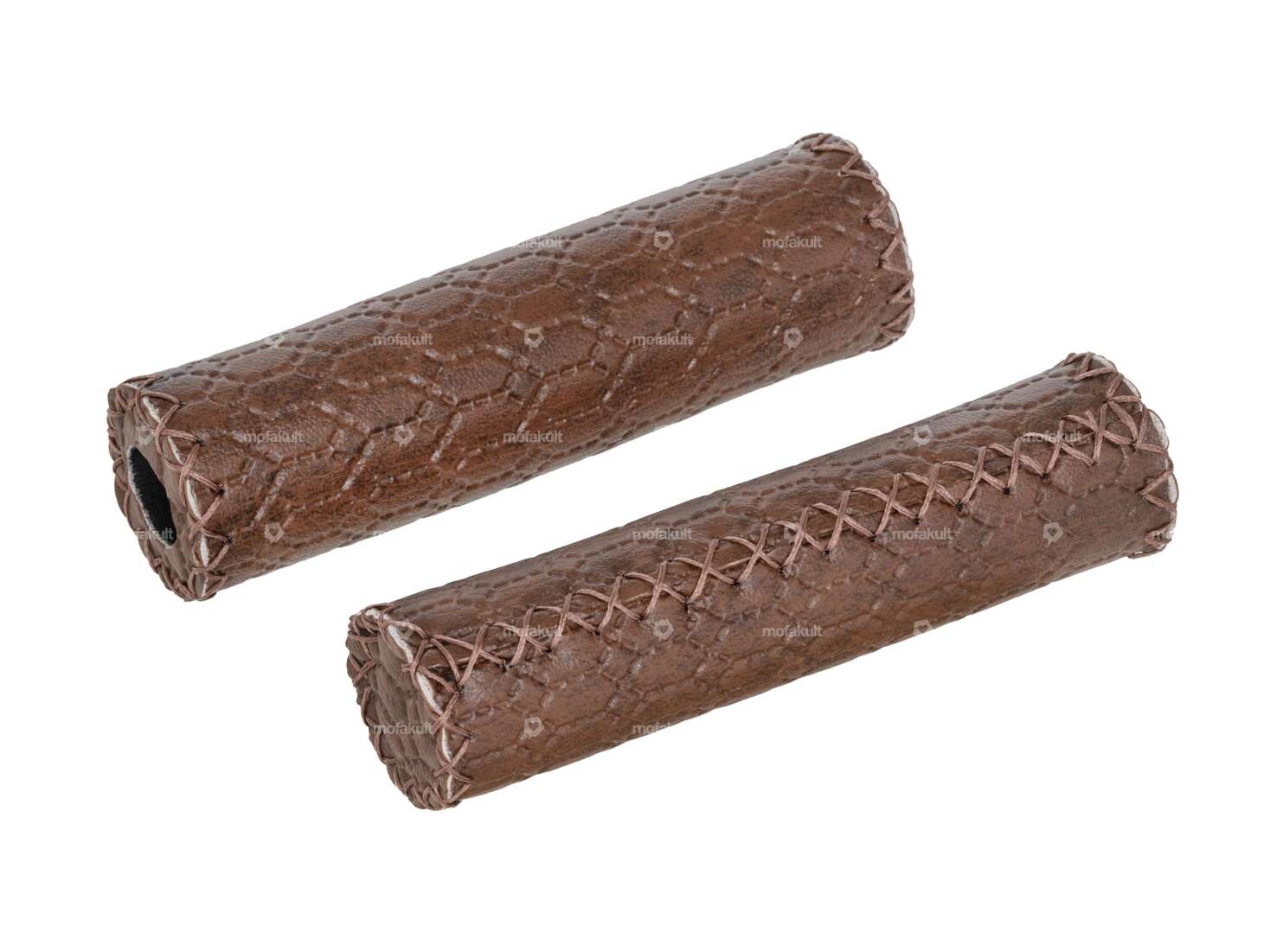 Maniglie in similpelle inglese marrone Carousel Image 1