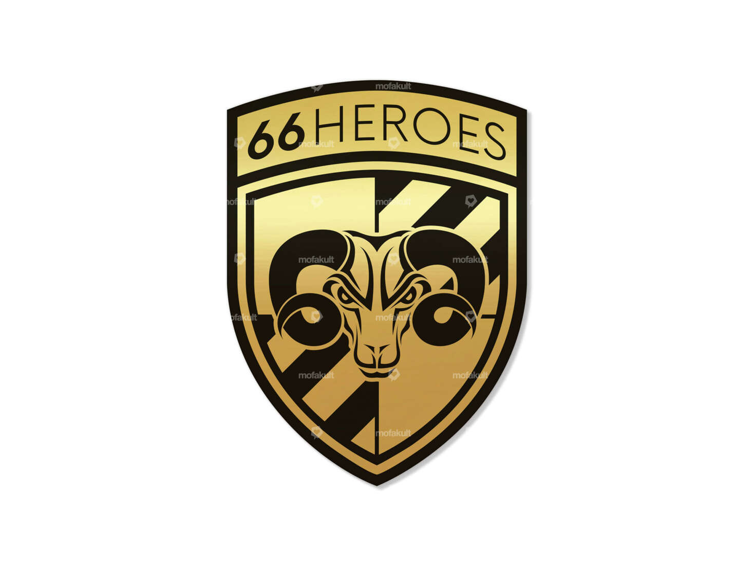 Aufkleber «66HEROES» 38 x 50 mm gold Carousel Image 1