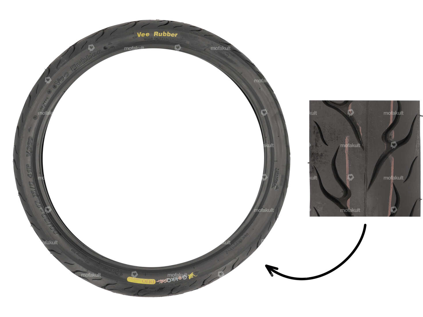 Pneumatici VeeRubber 80/80 x 17" VRM360 (V360) GEKKO STAR semislick Carousel Image 1