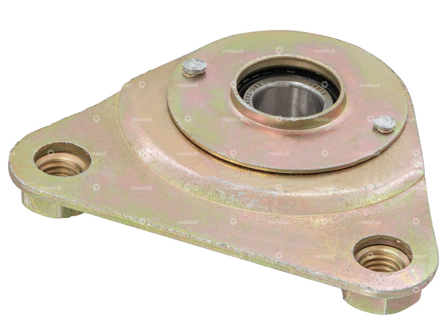 Piastra cuscinetto triangolare zincata gialla | Piaggio Ciao, SI, Bravo, Grillo Carousel Image 2