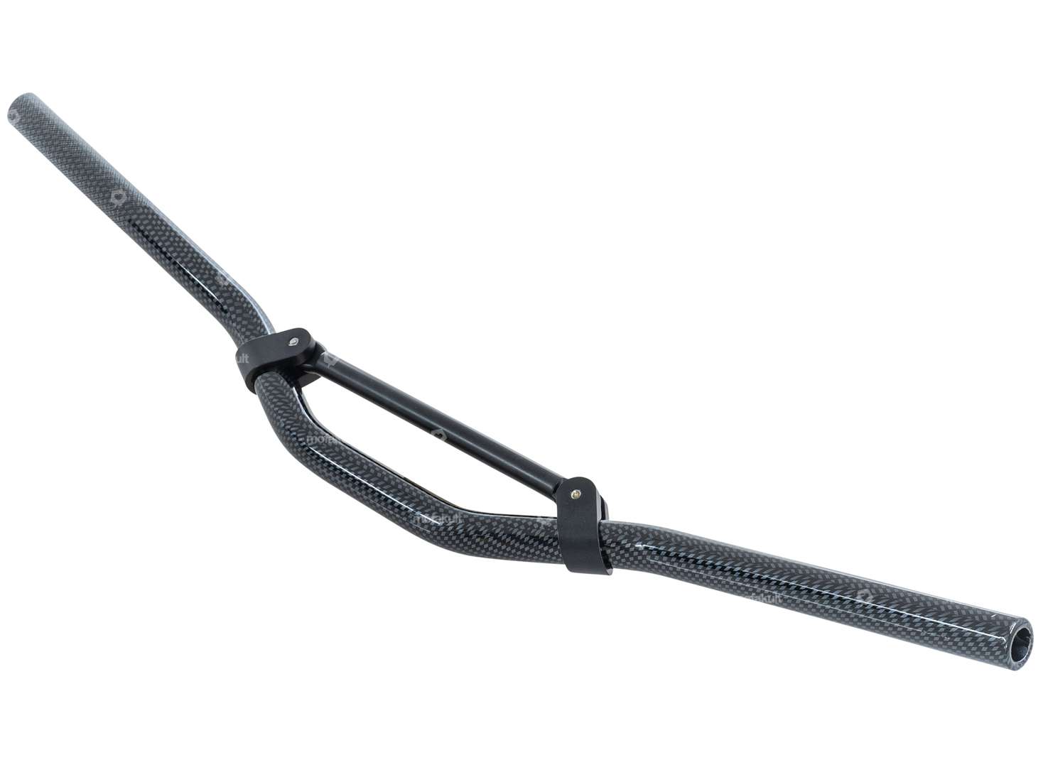 66HEROES Piastra manubrio forcella 7 cm alluminio carbonio lucido Carousel Image 2