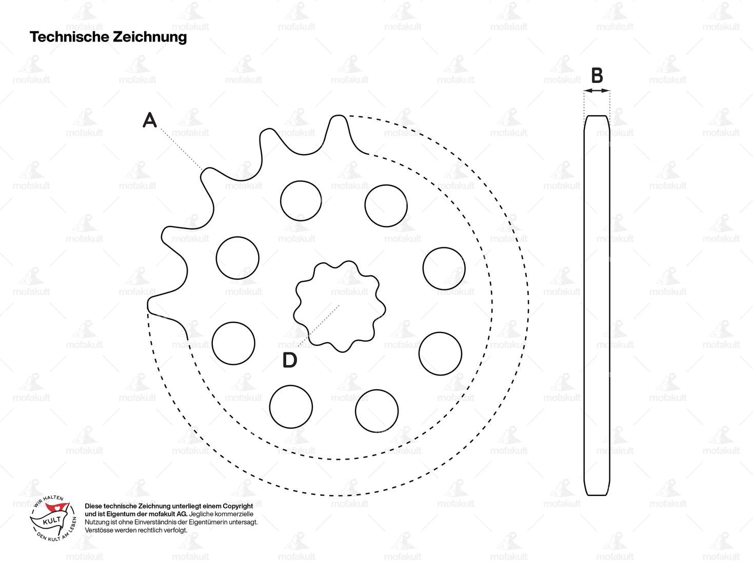 GPO Ritzel 13 Zähne (breit) | Puch Carousel Image 2