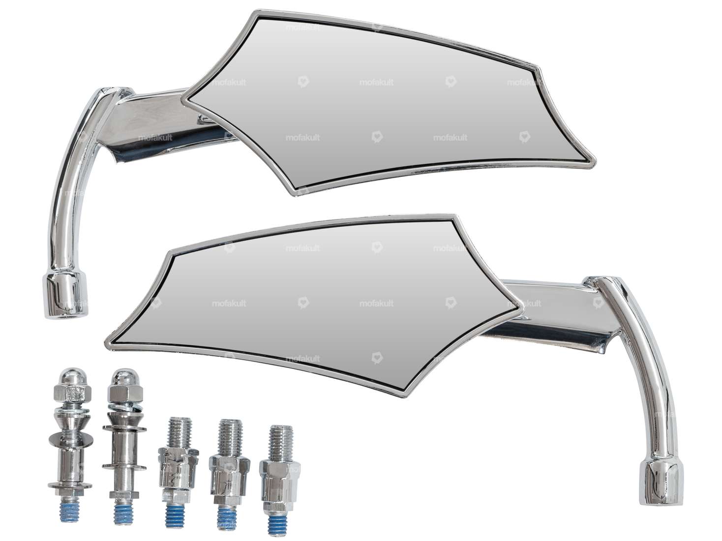 Set di specchietti "Future" destro e sinistro cromati Carousel Image 2