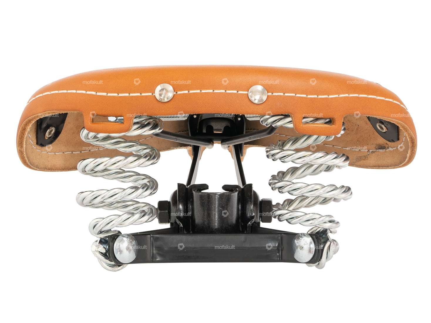 Sattel old England Echtleder Tonnenfeder braun Carousel Image 3