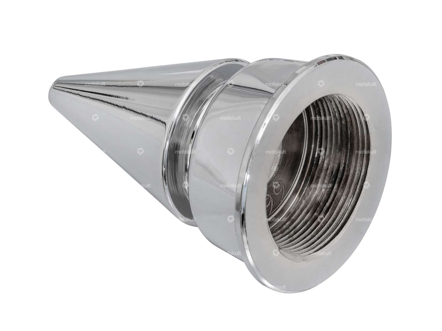 66HEROES dado tubo sterzo 1" / 24G piastra forcella a punta chiusa cromo Carousel Image 2