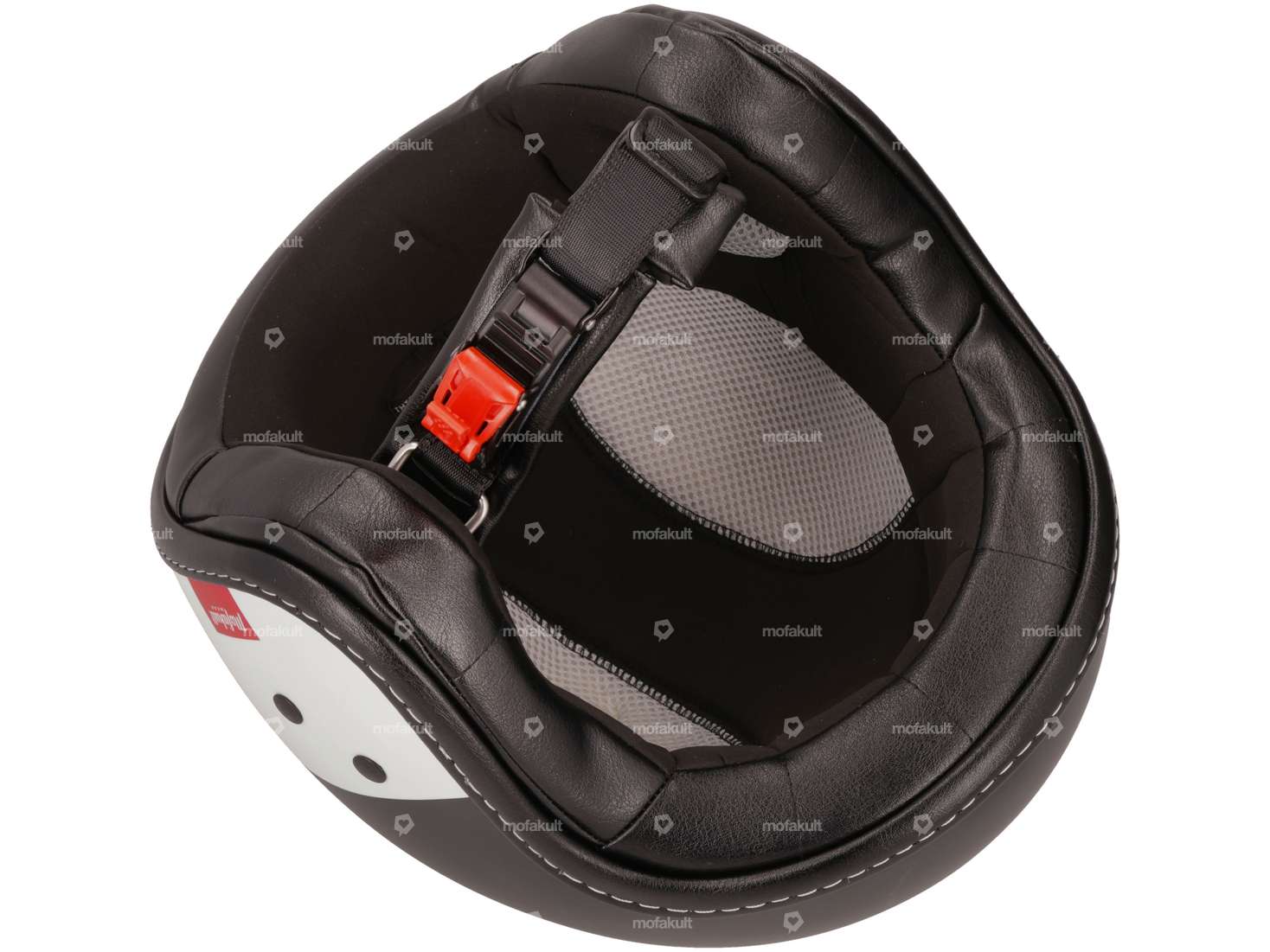 Mofakultwear casco jet "Kult" bianco / nero Carousel Image 4