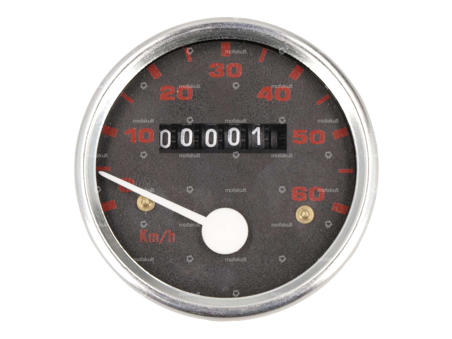 Tachimetro Transval 60 km/h Ø 60 mm (quadrante nero/rosso) Carousel Image 2