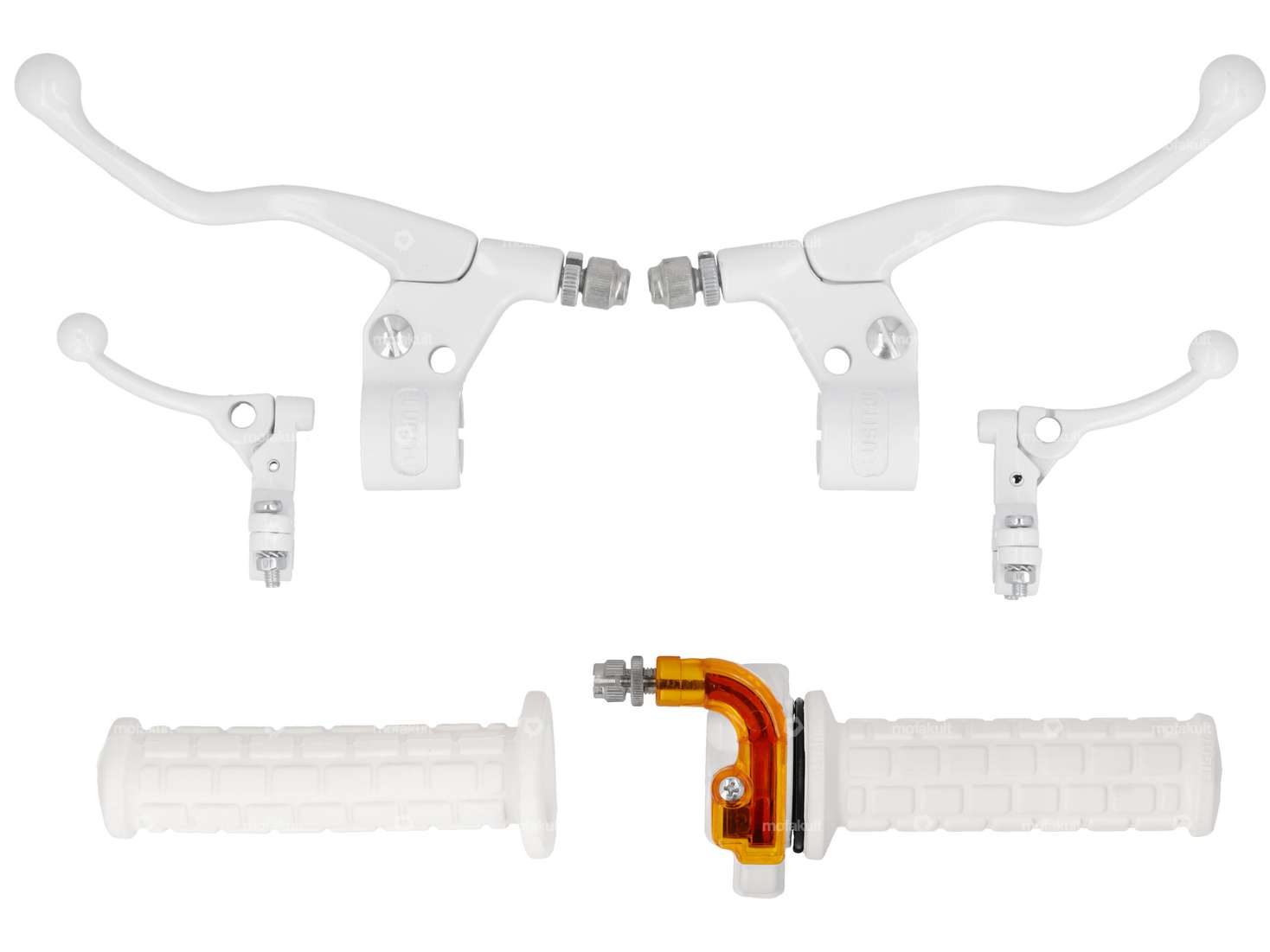 Set di maniglie Lusito automatiche bianche (gas corto) Carousel Image 1