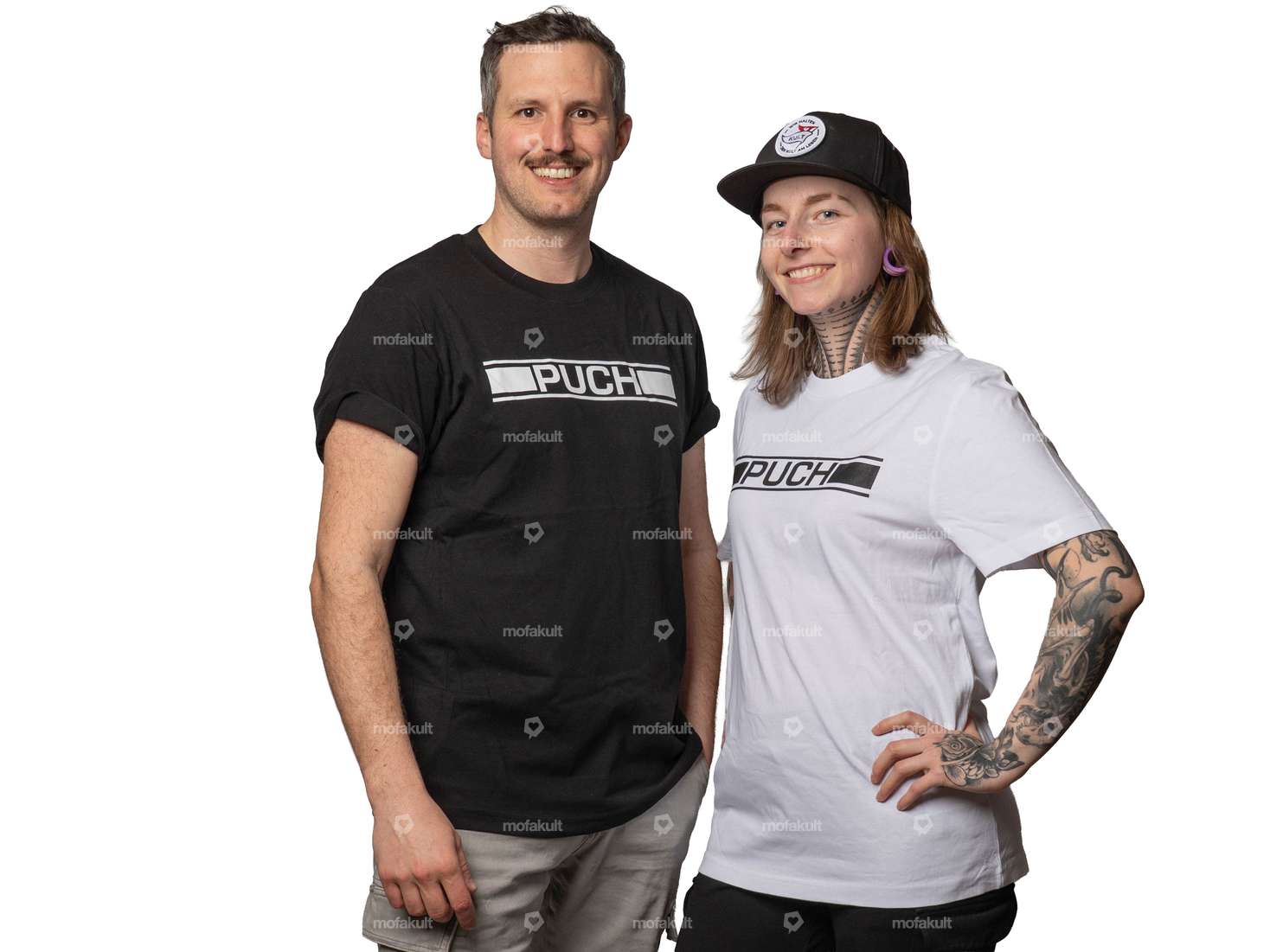 mk-Merch T-Shirt "PUCH" white Carousel Image 6