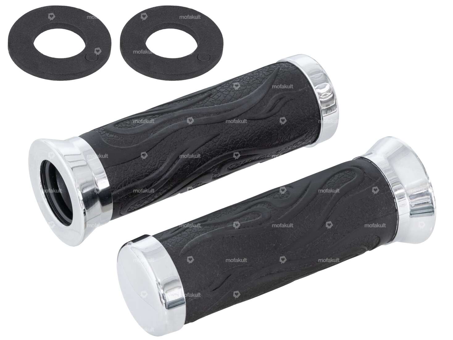 Maniglie cromate Gomma fiammata (vero metallo!) Carousel Image 1