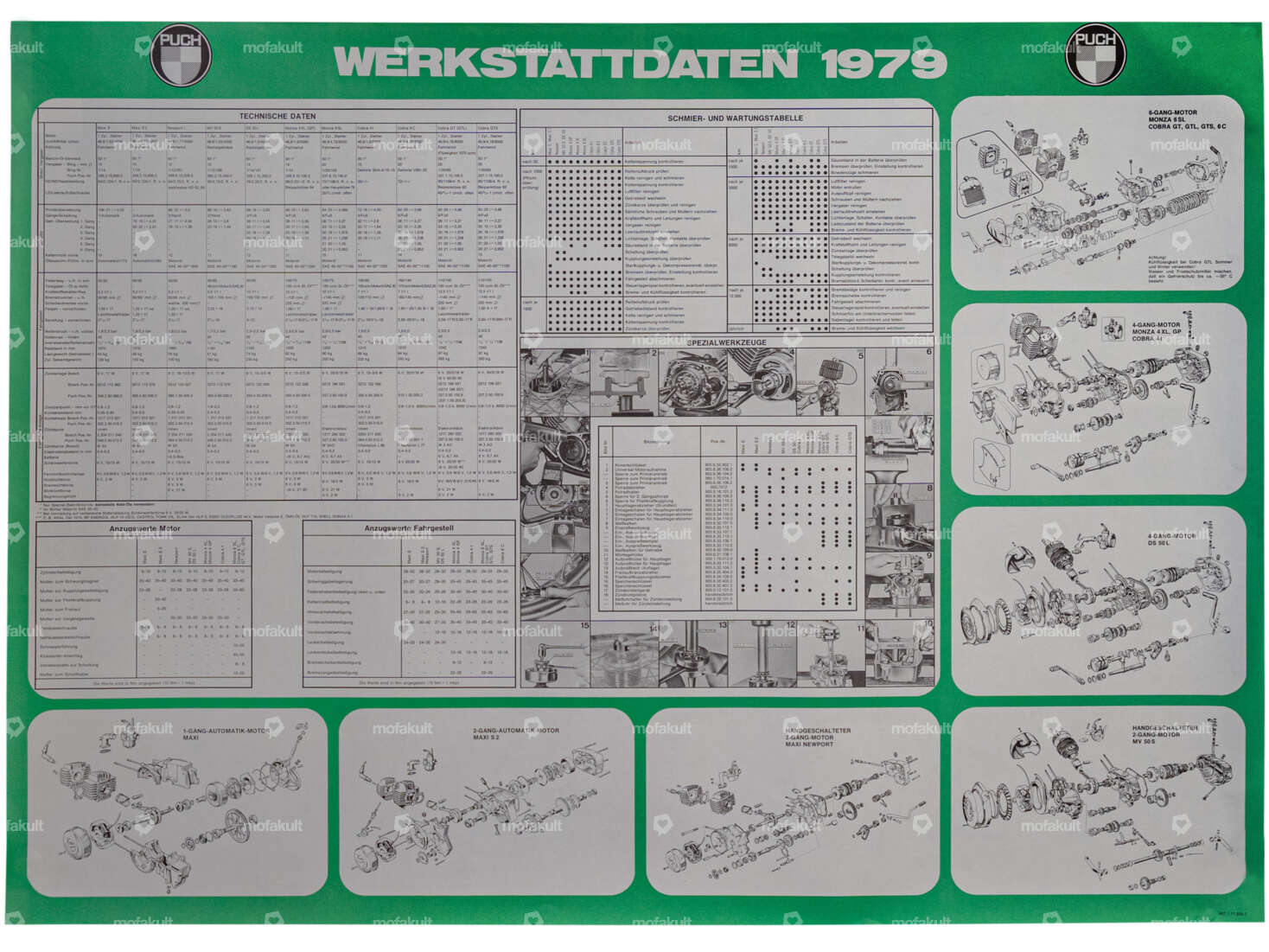 Poster «Werkstattdaten 1979» 80 x 110 cm | Puch Carousel Image 1