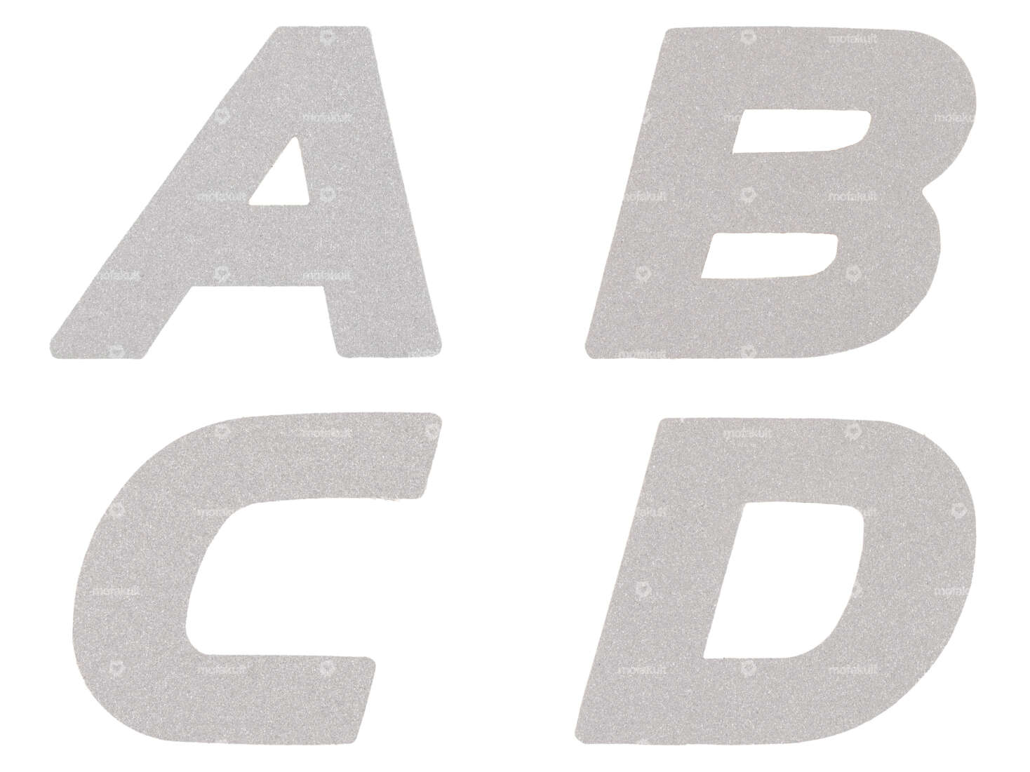 Lettera adesiva "A - Z" argento riflettente (selezione) Carousel Image 1
