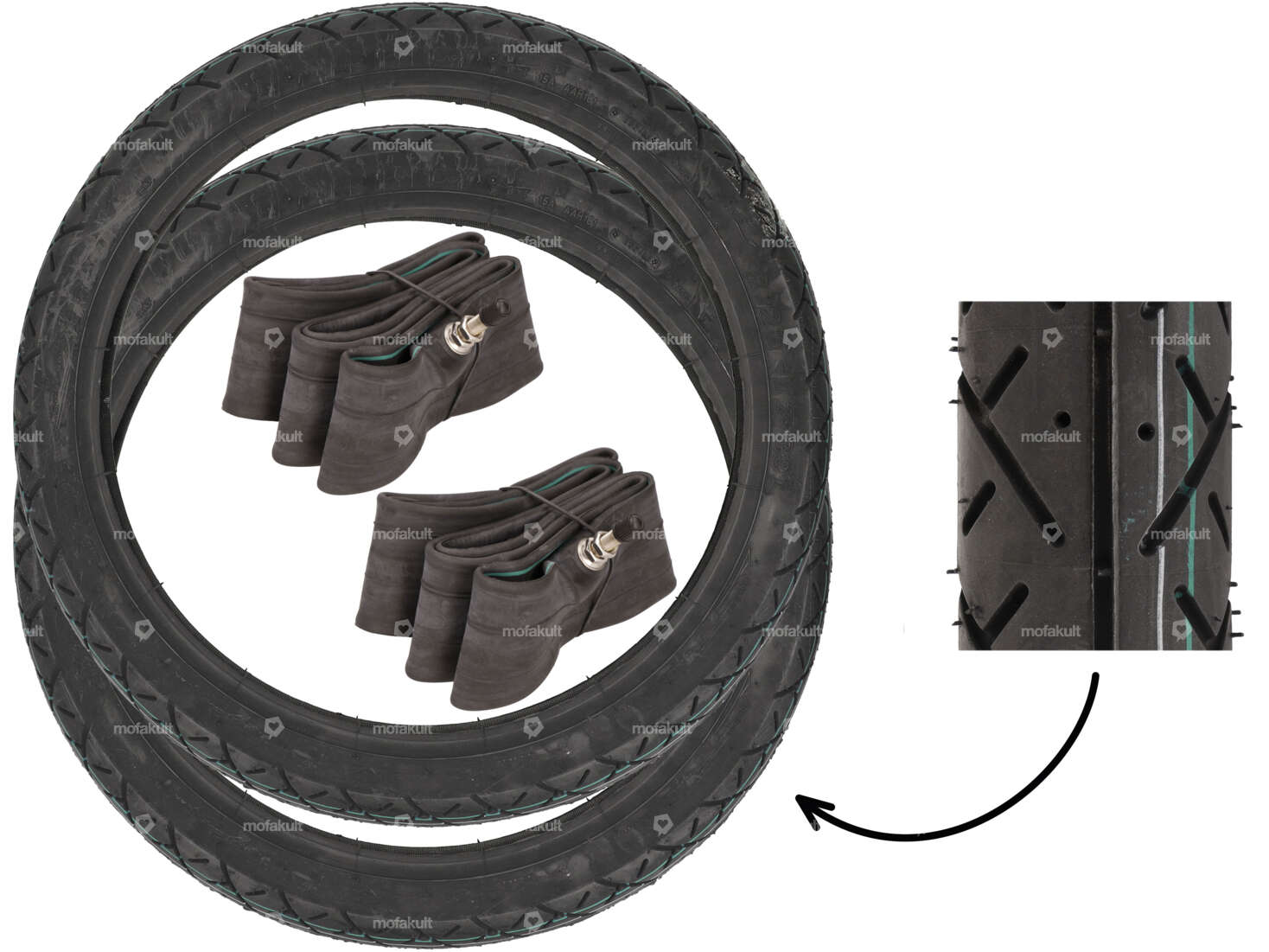 Set di pneumatici VeeRubber 2,25 x 17" VRM099 (V099) Semi-Slick Carousel Image 1