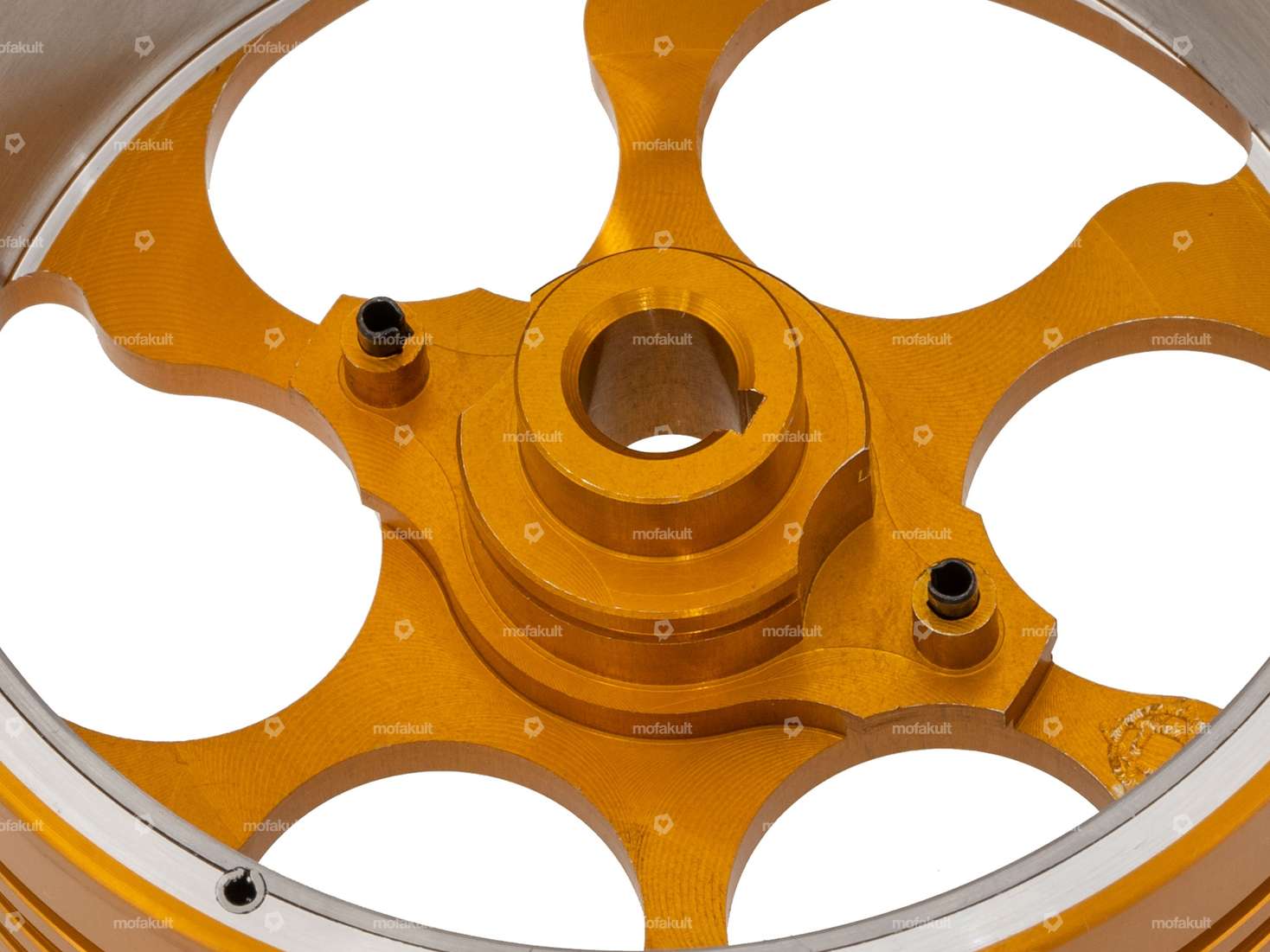 Convertitore campana frizione Vario CNC alluminio oro | Piaggio Ciao, SI, Bravo, Boxer Carousel Image 3