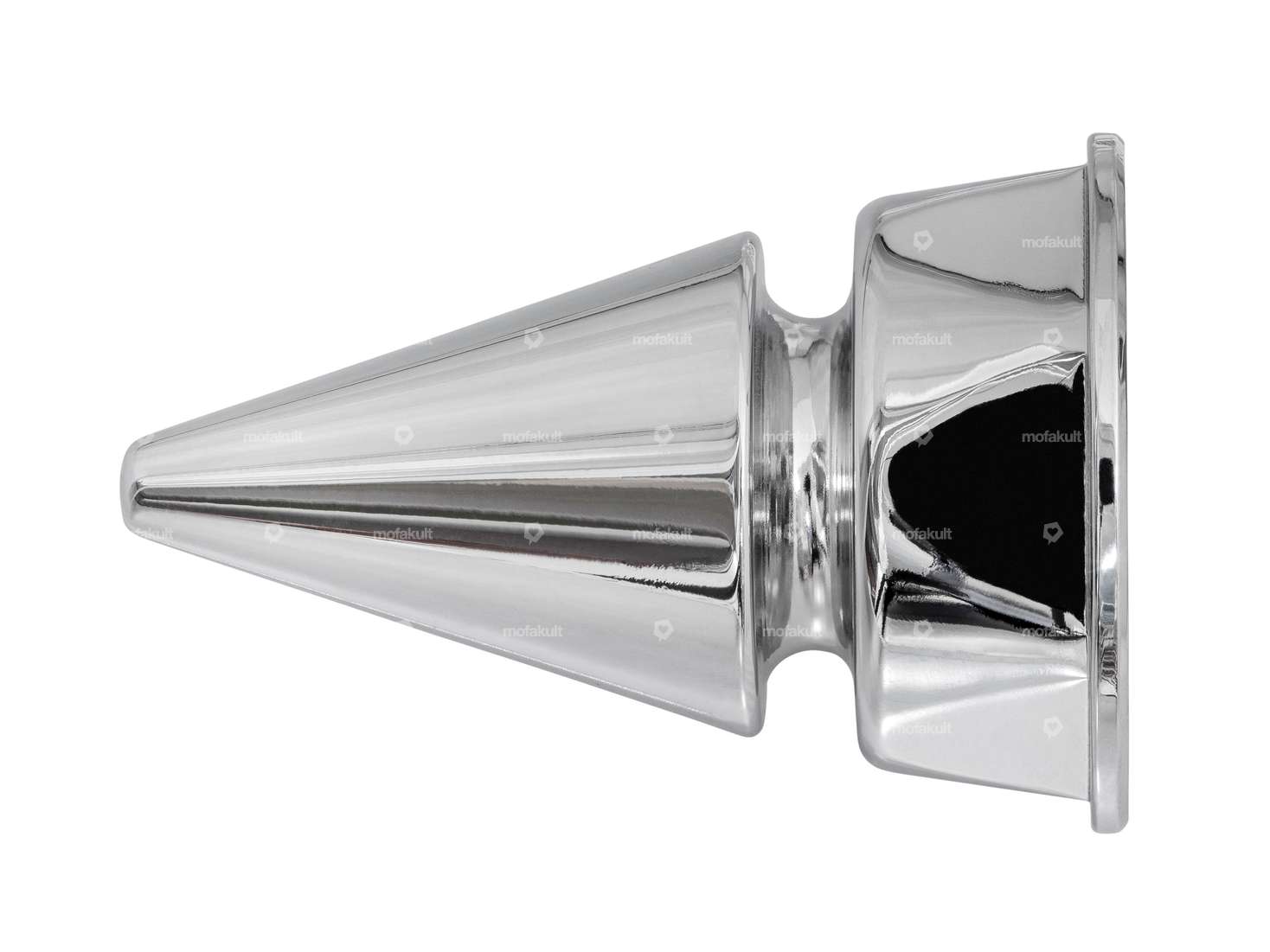 66HEROES dado tubo sterzo 1" / 24G piastra forcella a punta chiusa cromo Carousel Image 3