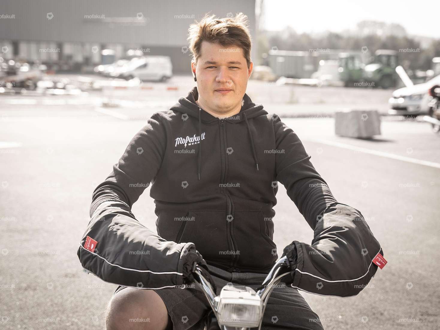 protezione per le mani wobs foderato lungo grigio Carousel Image 4