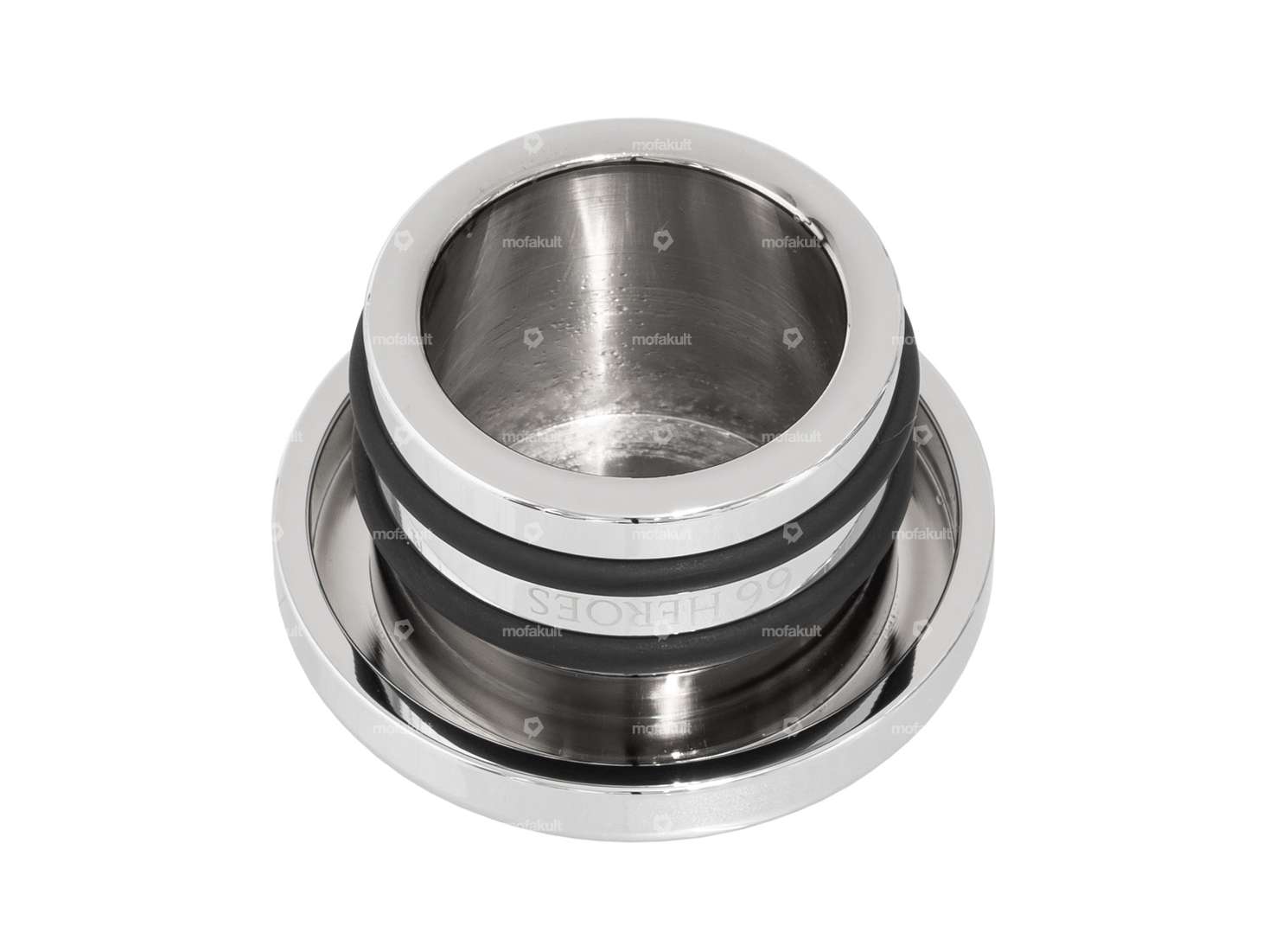 66HEROES Tappo serbatoio alluminio "66HEROES" tondo cromo | Piaggio SI Carousel Image 2