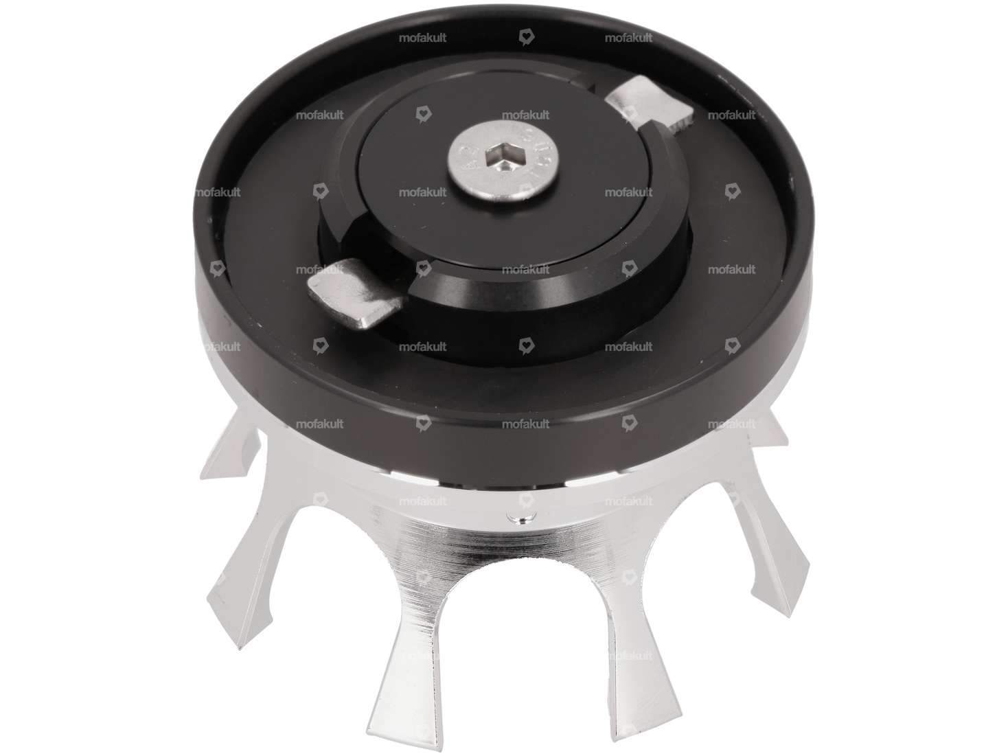 66HEROES Tank cap chrome 40 mm bayonet "Crown" Carousel Image 2