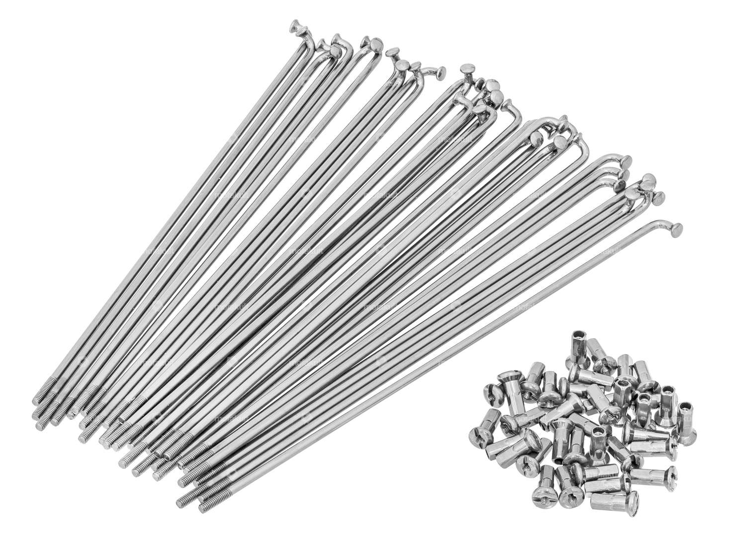 Set di raggi GPO 19" incl. nipplo (2,9 x 212 mm) argento Carousel Image 1