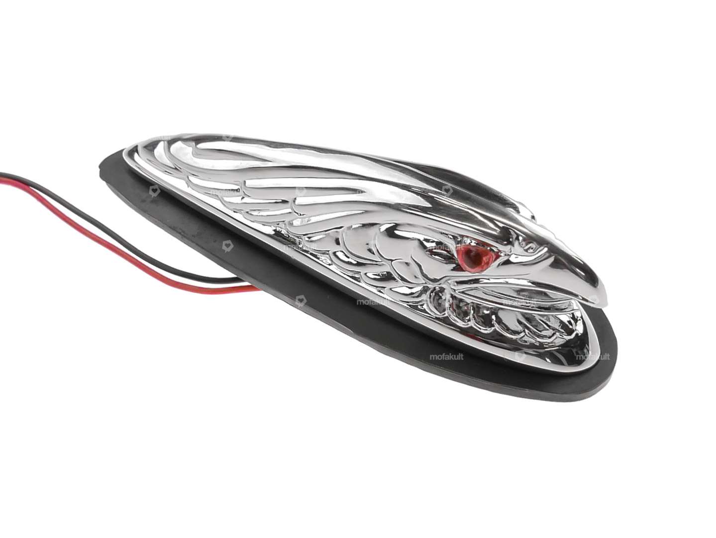 Figura ornamentale aquila cromata piccola (occhi illuminati) Carousel Image 1