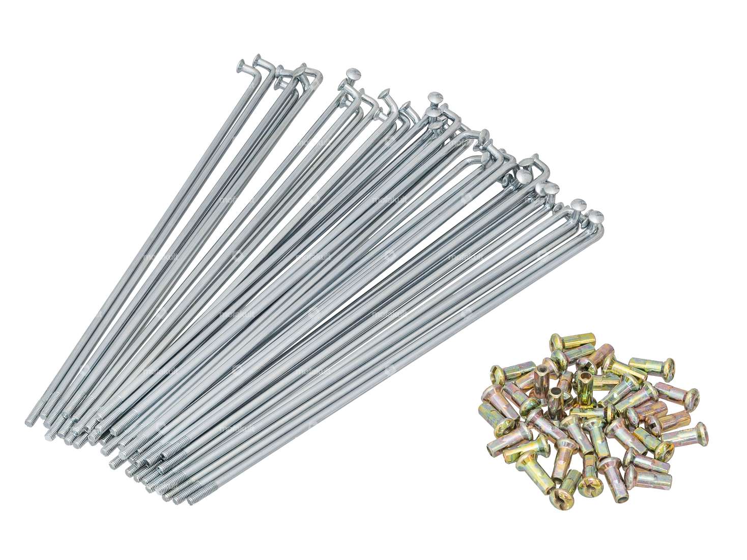 Set di raggi GPO incl. nipplo (2,9 x 178mm) ruota anteriore in acciaio zincato | Piaggio Ciao, Bravo Carousel Image 1