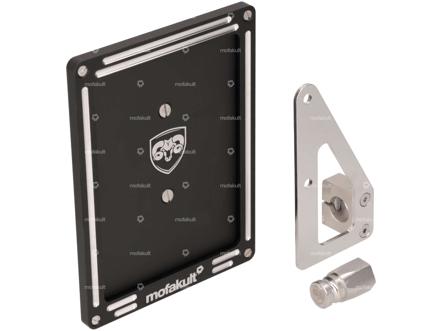 66HEROES Nummernschildhalter-Set seitlich inkl. Rahmen & Aufnahmezapfen (CH-Version) Carousel Image 1