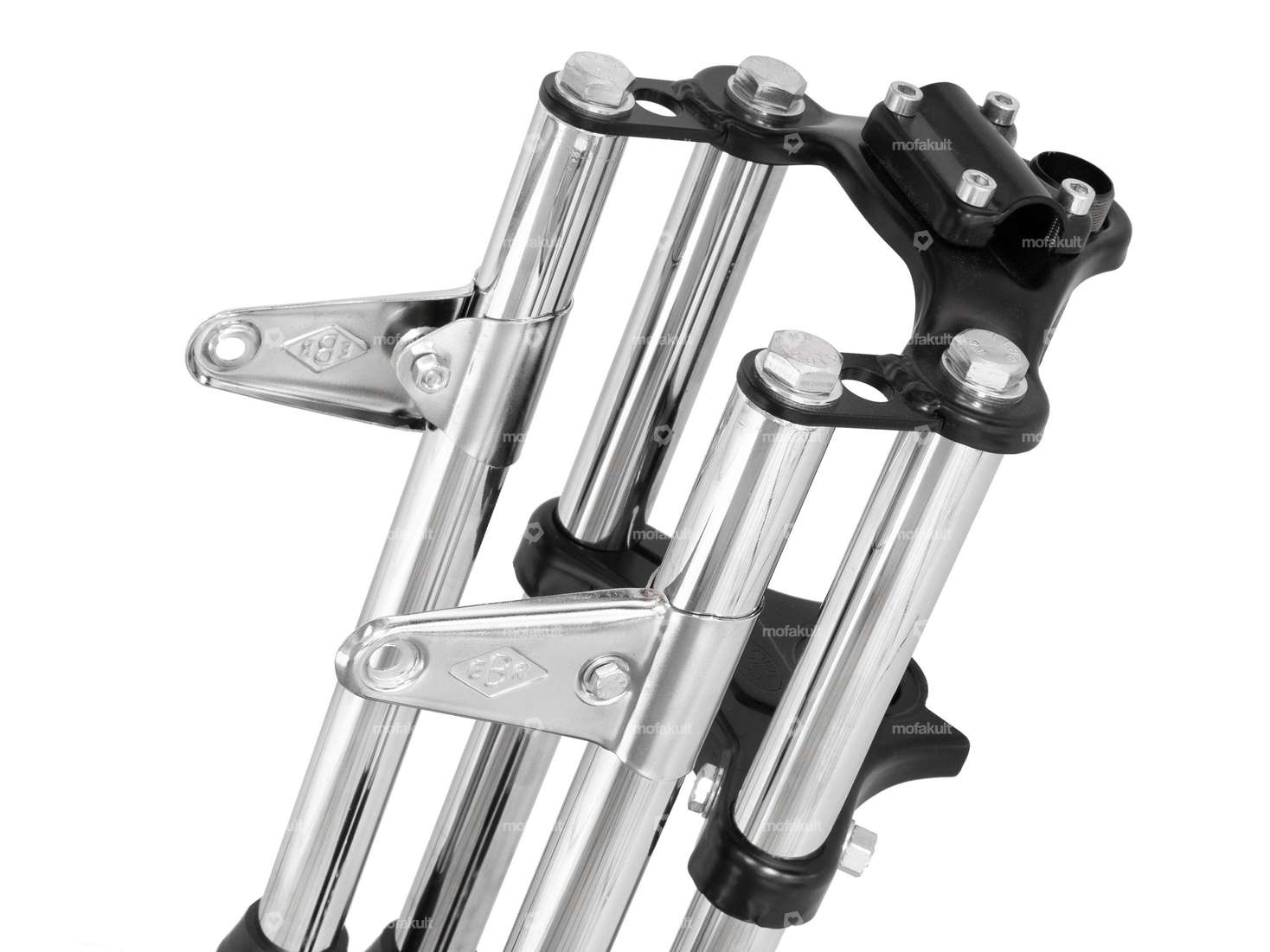 EBR doppia forcella rinforzata estesa nera | Puch Carousel Image 3