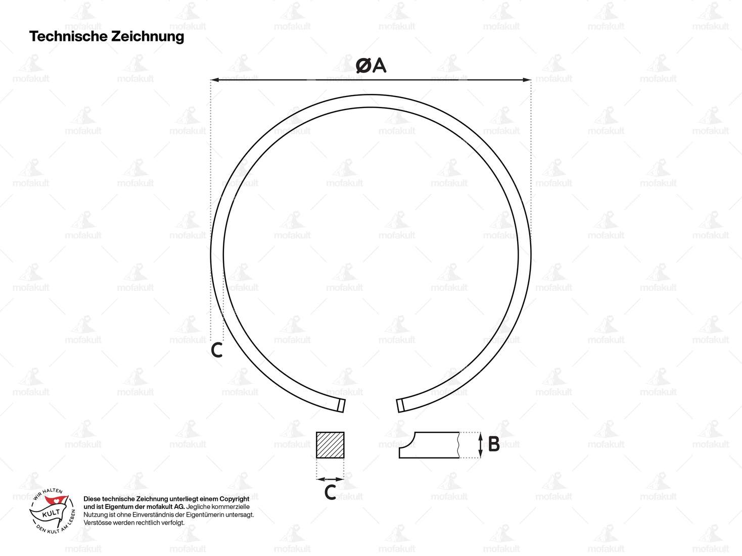 Fasce elastiche Meteor 42 mm (coppia) | Puch X30 Velux, NG-2AH Carousel Image 4