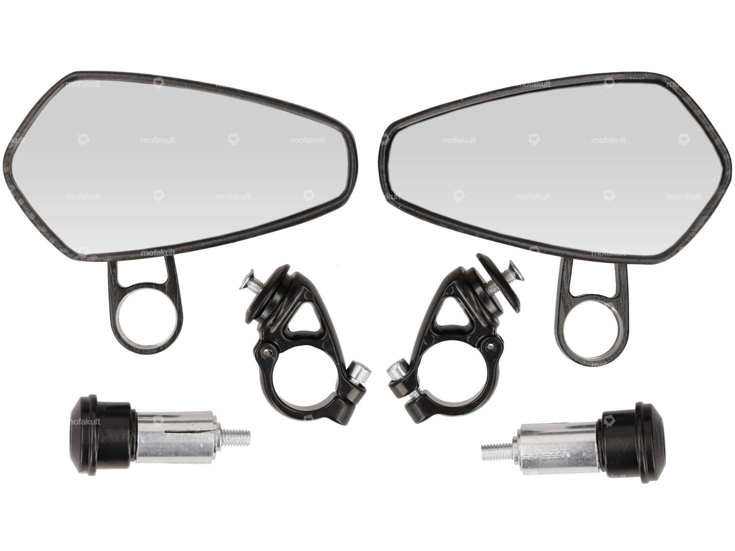 Variante a innesto CNC a specchio "diamante" alluminio carbon look Carousel Image 1