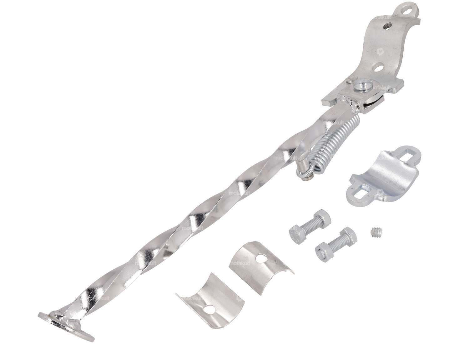 Seitenständer gedreht links runde Befestigung 31 cm Chrom Carousel Image 1