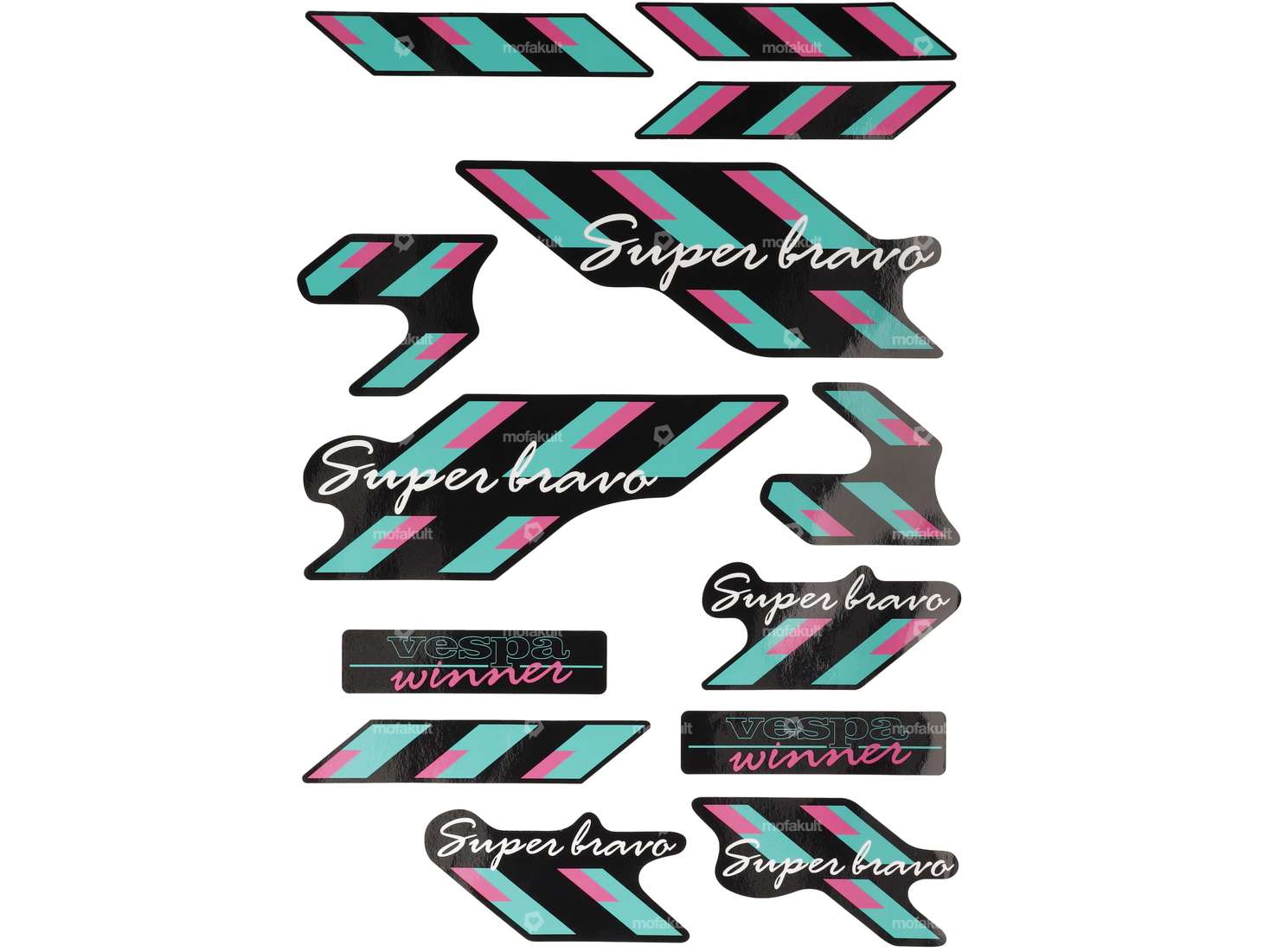 Sticker set turquoise / pink | Piaggio SUPERbravo Carousel Image 1