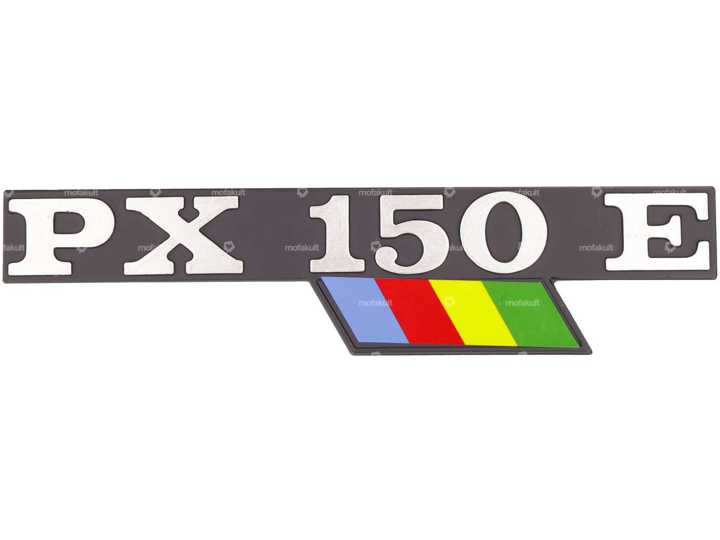 Coperchio laterale emblema RMS sinistro "PX 150 E" in alluminio | Vespa PX150 Carousel Image 1