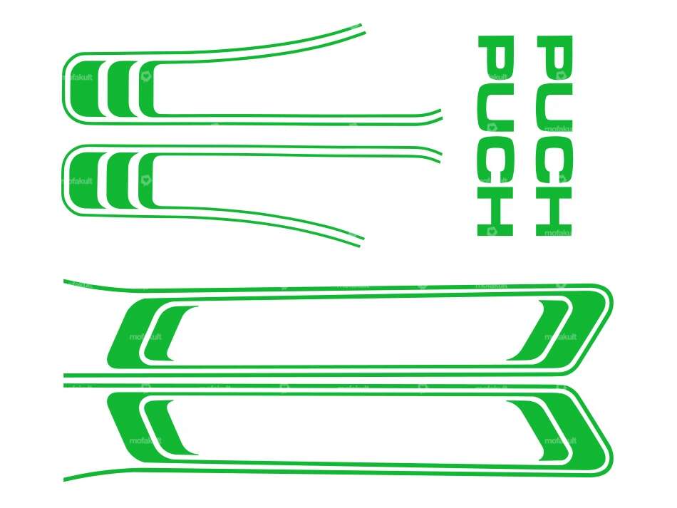 Klebersatz Tank & Rahmen hellgrün (1A-Qualität) Folienplot | Puch Maxi S Carousel Image 1