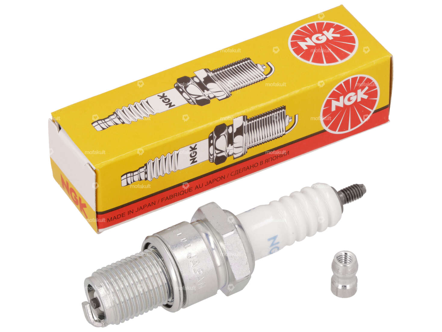 NGK (BR5ES - BR10ES) Spark plug long thread suppressed Carousel Image 1