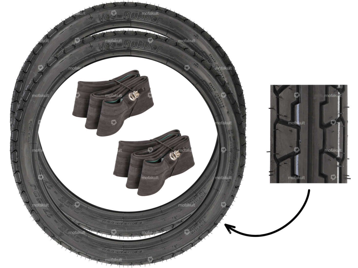 Set di pneumatici VeeRubber 2,25 x 17" VRM019 (V019) Semi-Slick Carousel Image 1