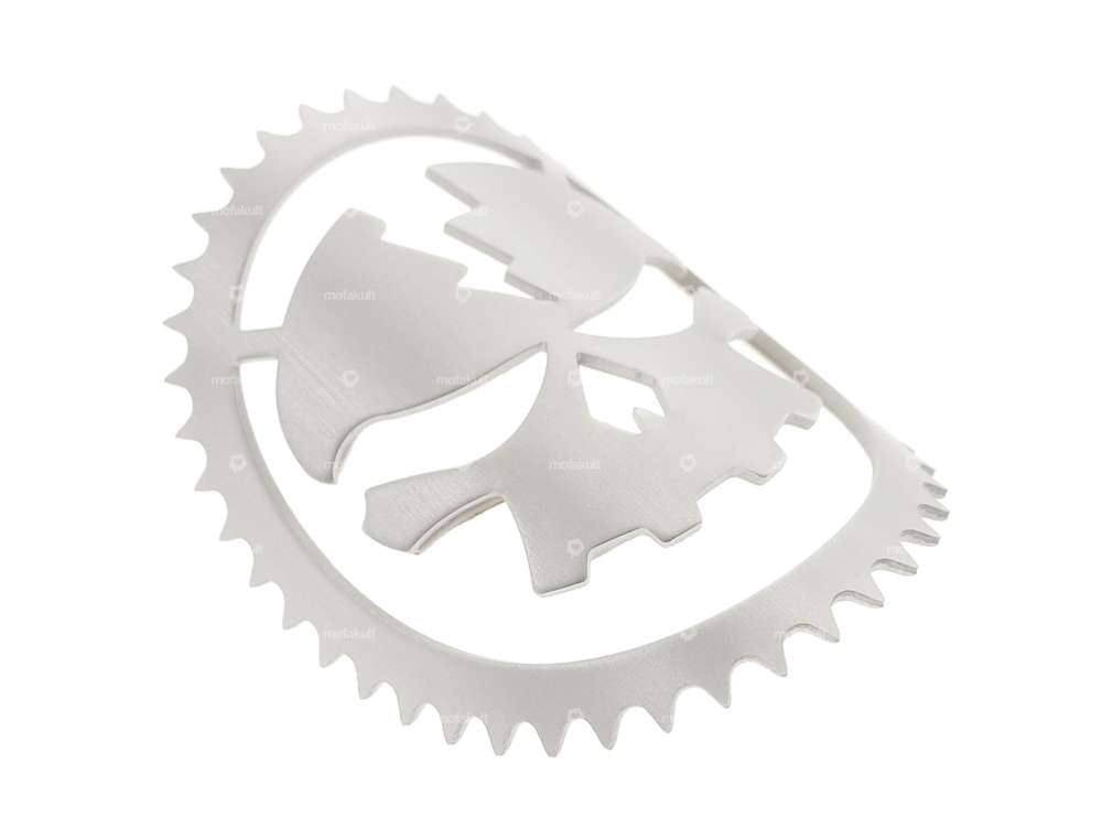 Lenkkopfschild (Kleber) Skull Head Alu blank Carousel Image 2
